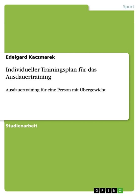 Individueller Trainingsplan für das Ausdauertraining - cover