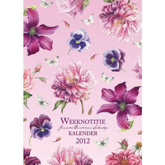 Cover van het boek 'Weeeknotitiekalender paarse bloemen (met pen) 2012'