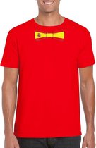 Rood t-shirt met Spanje vlag strikje heren XL