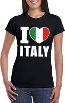 Zwart I love Italy supporter shirt dames - Italie t-shirt dames L