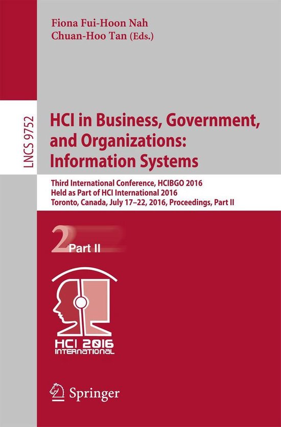 Lecture Notes in Computer Science 9752 - HCI in Business, Go ... - cover