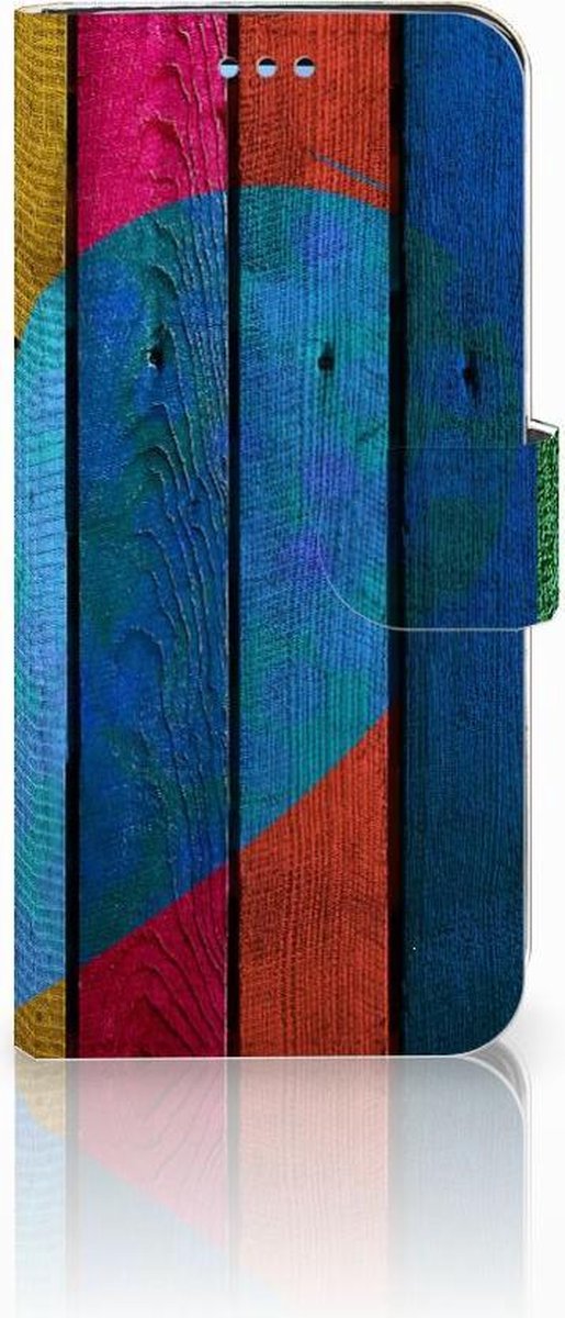 Samsung Galaxy S9 Book Style Case Wood Heart - Cadeau voor je Vriend