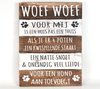 Wandborden Hout Spreuken Honden "Woef Woef" Woondecoratie Cadeau Verjaardag