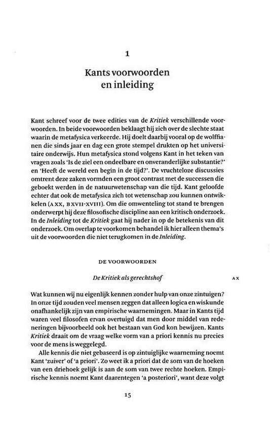 Tekstpagina met 15 op de onderkant. Kants woorden en inleiding.