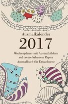 Ausmalkalender 2017 auf cremefarbenem Papier - Wochenplaner mit Ausmalbildern