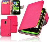 MiniPrijzen MP - Nokia Lumia 620 Roze booktype - bookstyle - Wallet Case - Flip Cover - Book Case - Bescherm Hoes - Telefoonhoesje - Smartphone hoesje