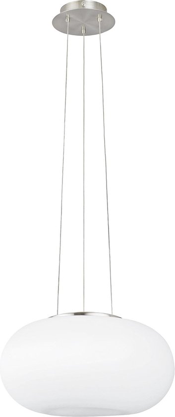 EGLO Optica - Lampe à suspension - 2 lumières - Ø350mm. - Nickel-Mat - Wit