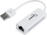 Gembird USB-A naar RJ45 Fast Ethernet LAN adapter - USB2.0 - CAT5 / wit - 0,10 meter