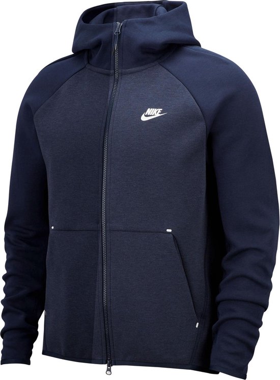 Fobie Kinderrijmpjes Schildknaap Nike Sportswear Tech Fleece Sportvest - Maat S - Mannen - donker blauw/wit  | bol.com