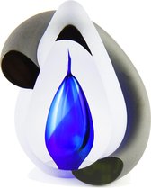 Urnencenter Kristalglas Premium Bow - Blauw - Urn voor as - Gedenkartikel