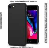 Liquid Silicone Back Cover + 9H Full Cover Screen Protector for iPhone 7 / 8 /SE 2020 / SE 2022_ Zwart