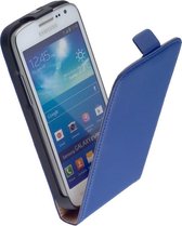 LELYCASE Premium Flip Case Lederen Cover Bescherm  Hoesje Samsung Galaxy Express 2 Blauw