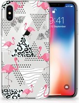 TPU Hoesje iPhone 10 | Xs Flamingo Triangle