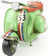 Model Vespa (met race nummer 53) - blikken scooter - groen - blik