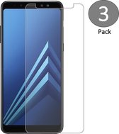 3 Pack Screenprotector voor Samsung Galaxy A8 (2018) Tempered Glass Glazen Screen Protector (2.5D 9H)