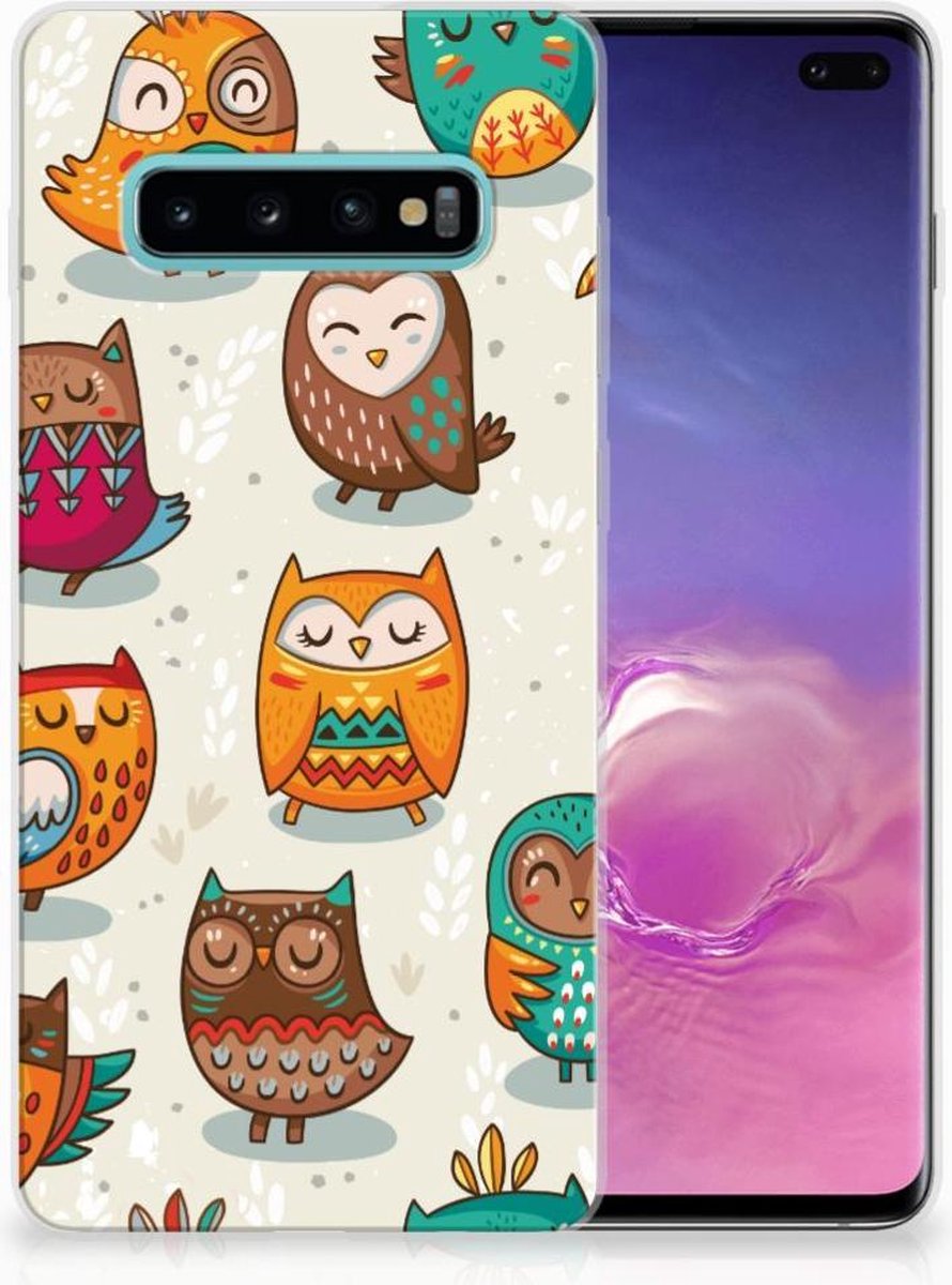 Samsung Galaxy S10 Plus TPU Hoesje Vrolijke Uilen