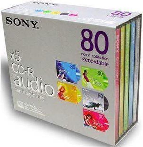 Sony 5CRM80CRX cdr Audio Colour Mix 80 minuten Slim Case 5 stuks bol