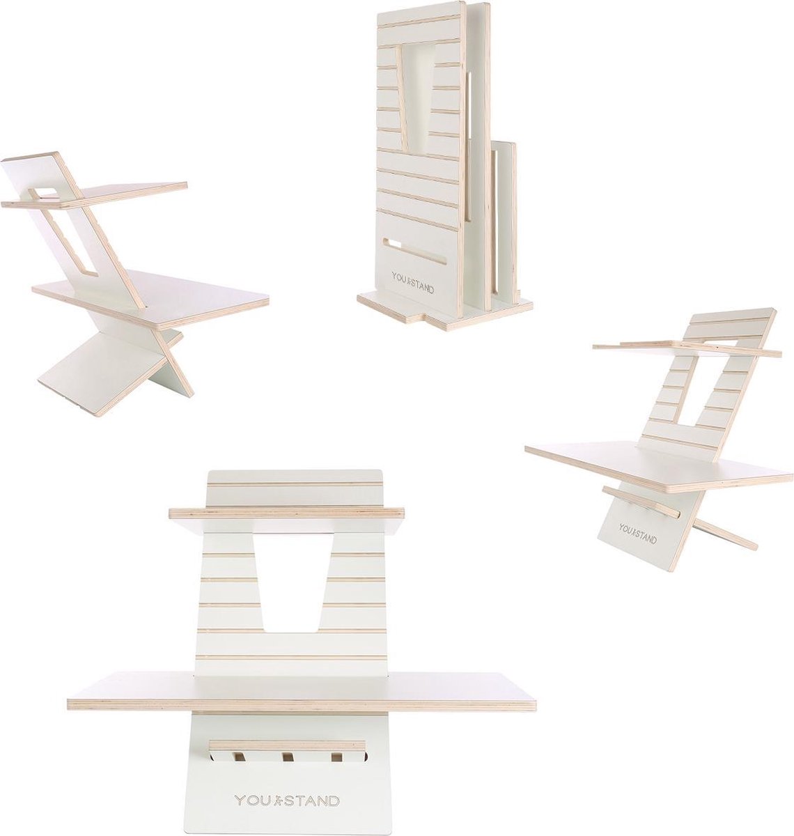 YOU-STAND® – Stabureau – – zit sta werkplek -Ergonomisch – Hout – Wit - Classic