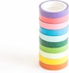 Set van 10 Verschillende rolletjes Washi Tape Rainbow | Masking Tape