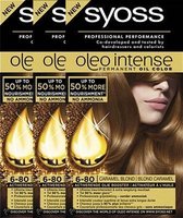 3x Syoss Oleo Intense Haarverf 6-80 Caramel Blond