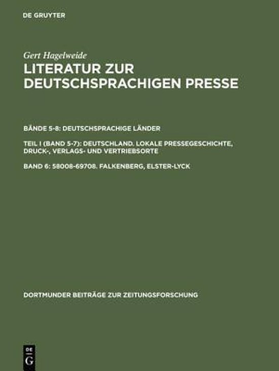 Dortmunder Beiträge Zur Zeitungsforschung- 58008-69708. Fal ... - cover