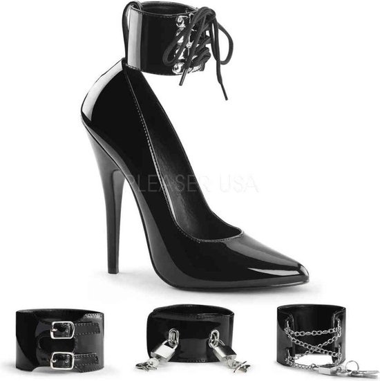 Devious - DOMINA-434 Hoge hakken - Paaldans schoenen - 45 Shoes - Zwart