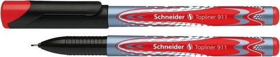 Fineliner schneider topliner 911 0.4mm rood | Omdoos a 10 stuk | 10 stuks