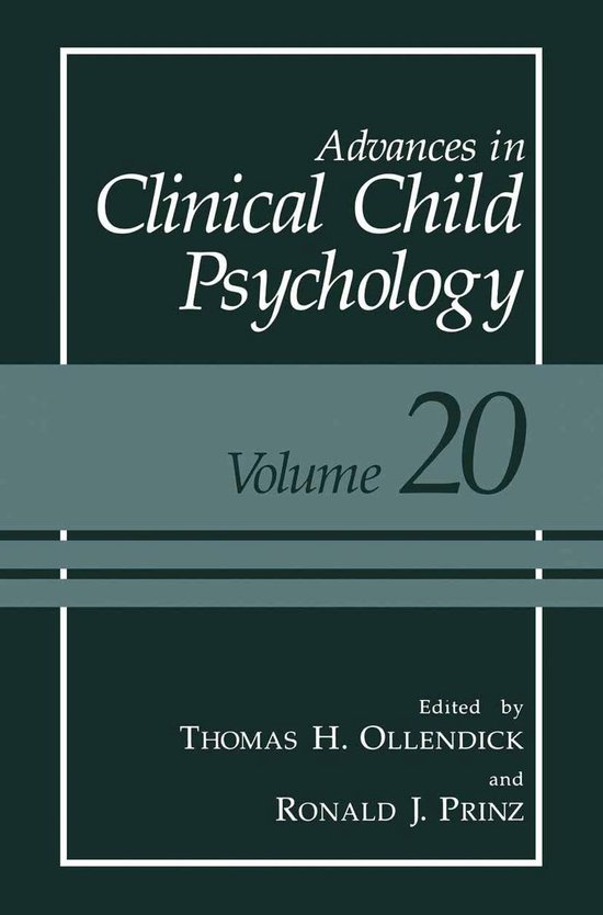 Advances in Clinical Child Psychology 20 - Advances in Clini ... - cover