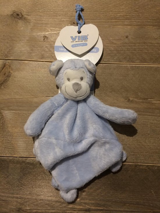 VIB® - Knuffeldoekje Aap - Blauw - Babykleertjes - Baby cadeau - zwangerschap aankondiging - geboorte cadeau — afbeelding 2