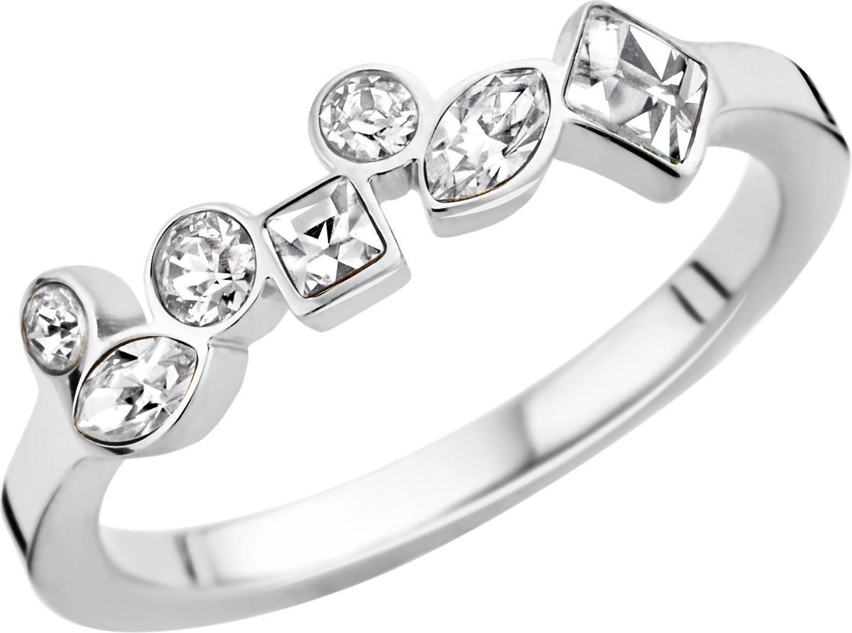 Melano friends mosaic ring crystal - zilverkleurig - dames - maat 50