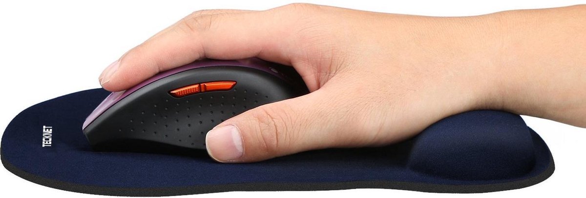 Q-CONNECT muismat, gel, met polssteun, blauw