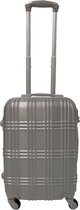 Handbagage koffer 55cm 4 wielen trolley - Zilver