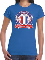 Blauw France drinking team t-shirt dames XL