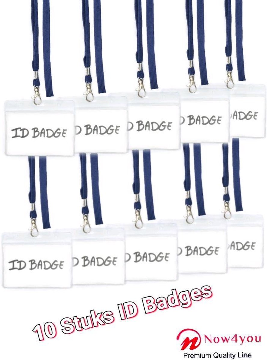 Pack van 10 intrekbare lanyard en badgehouder Trio Triple Pack van Pack van 10 intrekbare lanyard en badgehouder Trio Triple Pack van