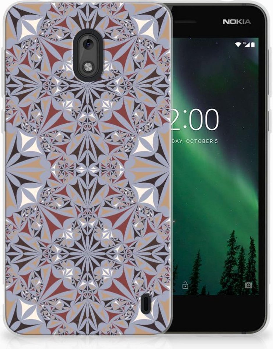 Nokia 2 TPU Siliconen Hoesje Flower Tiles