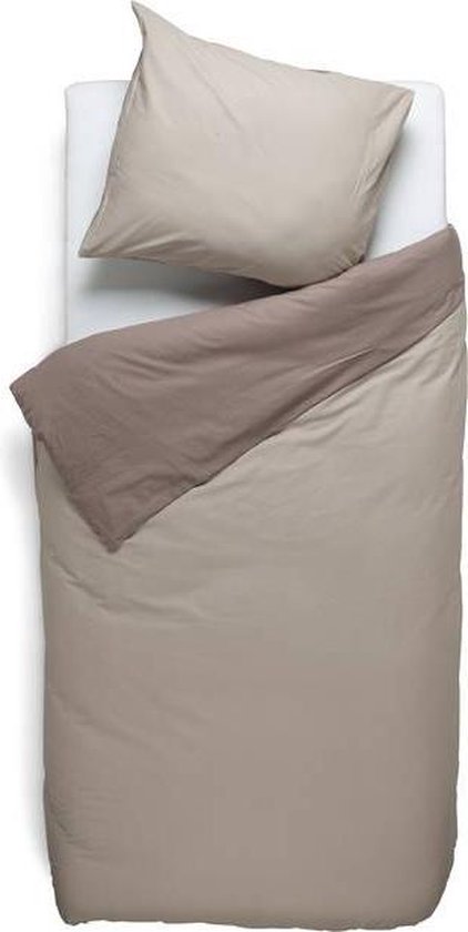 Snoozing Two Tone - Housse de couette - Simple - 140x200 / 220 cm + 1 taie d'oreiller 60x70 cm - Taupe / Camel