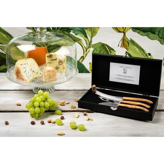 Ensemble de couteaux à fromage Style de Vie Laguiole Luxury Line - 3 pièces - Bois d'olivier