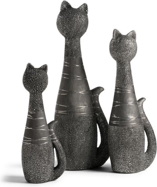 Bristol Decoration - Gatto set van 3 katten - Keramiek - Bruin | bol.com