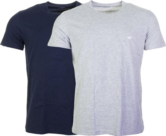 Emporio Armani T-shirt - Maat M  - Mannen - blauw/grijs