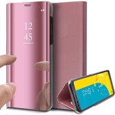 Spiegel Hoesje voor Samsung Galaxy J6 (2018) Lederen Wallet Book Case van iCall - Roségoud