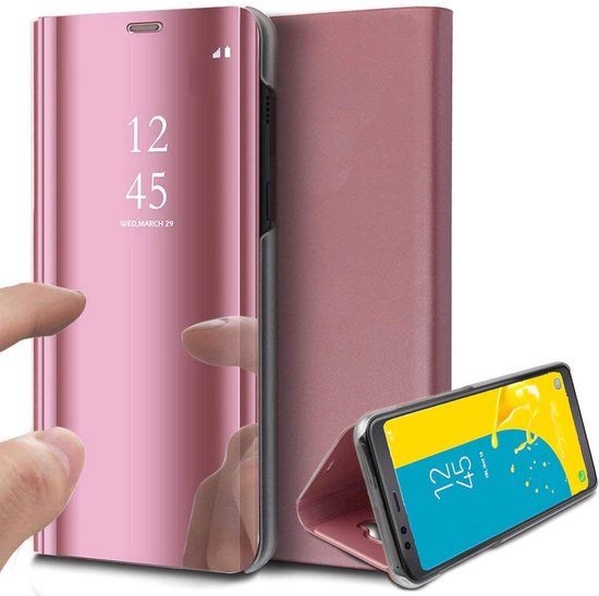 Etui miroir pour Samsung Galaxy J6 (2018) Etui portefeuille en cuir par  iCall - Or Rose | bol.com
