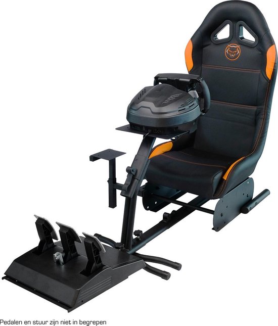 bol com qware gaming race stoel gamestoel opvouwbaar vinyl gestoffeerd zwart oranje