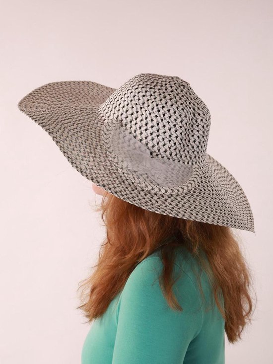 Dames hoed - zwart-wit -brede rand | bol.com