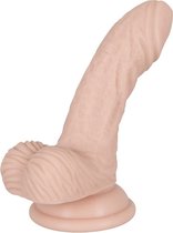 You2Toys – Mooie Anatomisch Perfecte Siliconen Replica van Stoere Geaderde Penis voor Inwendig Gebruik als Dildo met Zuignap – Maat S – beigeig