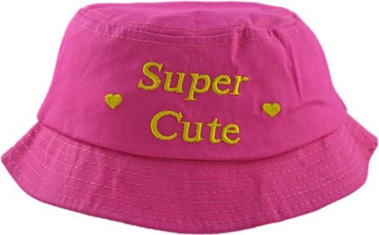 Chapeau de soleil Kinder Super Cute - Fuchsia - taille 52 cm