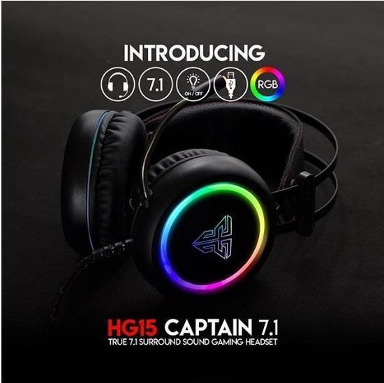 Headset Gamer Fantech Captain 7.1 USB RGB Virtual PC HG15 - KLV