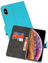 Booktype Telefoonhoesjes - Bookcase Hoesje - Wallet Case -  Geschikt voor iPhone XS Max - Blauw