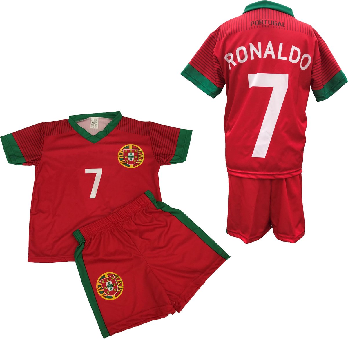 Middellandse Zee over het algemeen tornado Portugal - Ronaldo 7 - Set Shirt & Broek - Size 10 jaar - Rood/Groen |  bol.com