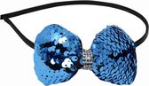 Jessidress Haarband met Omkeerbare Pailletten Diadeem met Luxe Strik en strass - Blauw