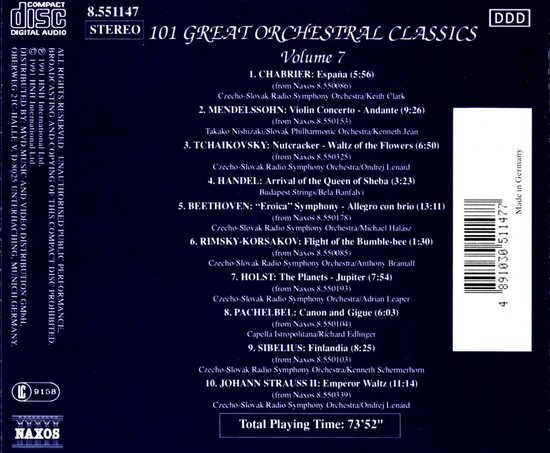 Various Artists - 101 Great Orchestral Classics Volume 7 (CD), various ...